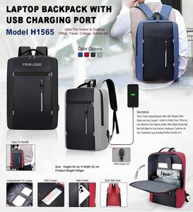 <b>Laptop</b> Backpack with USB Charging Port Waterproof Office College Travel Backpack for Men and Women - Product Image 1