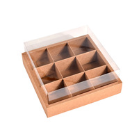 Boîte de pique-nique transparente à 9 compartiments, emballage jetable pour gâteaux et desserts de l'après-midi, pour fruits, hot pot, plats à emporter