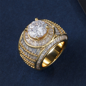 UK <span class=keywords><strong>Grime</strong></span> Culture Anillos inspirados Hip-hop Nuevo cobre con incrustaciones de circón Anillo de hombre Anillo de circón completo para hombre Rapero - Product Image 4