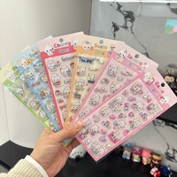 Lindas Pegatinas 3D con Relieve de Conejo de Dibujos Animados Kawaii, Calcomanías Transparentes a Prueba de Agua para Decorar Diarios, Fundas de Teléfono y Manualidades