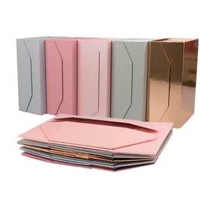 Luxury wholesale price red blue large folding gift box foldable magnetic gift boxes wholesale with ribbon magnetic closure lid
