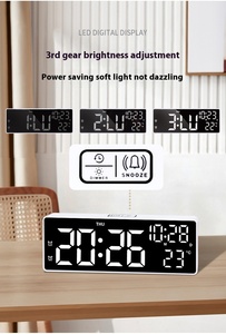 16&quot; LED Wall <strong>Clock</strong> Two Sets of Ringing Temperature Date Week Time - Product Image 4