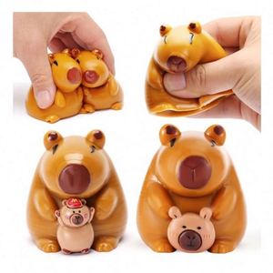 Capibara Eco-friendly TPR Squishy Toys Bundle with Stress Relief Party Favor for Kids <b>Mini</b> Squishy <b>Blind</b> Box & Tabby Kit - Product Image 1