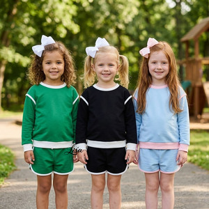 Set Coordinato Boutique per Bambine, Felpa a Maniche Lunghe e Gonna Pantalone Bicolore, <span class=keywords><strong>Abbigliamento</strong></span> <span class=keywords><strong>Invernale</strong></span> per Bambini - Product Image 1