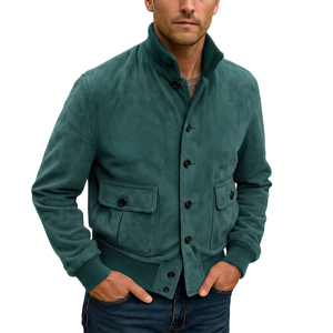 <b>Men's</b> goat <b>suede</b> <b>jacket</b> Casual <b>suede</b> zip <b>jacket</b> Wholesale <b>suede</b> outerwear OEM service <b>jacket</b> Button Front <b>Suede</b> Shirt <b>Jacket</b> - Product Image 5