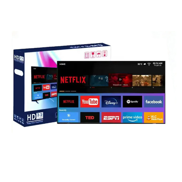 Wholesale 32 Inch HD Smart TV Android 15 WiFi IPS Panel LED Television Frameless Design OEM ODM Manufacturer Factory Price