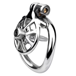FRRK Wheel <b>Flat</b> <b>Screw</b> Chastity Lock Penis Cage with Metal Catheter Wheel Chastity Device Cock Cage Sex Toys Erotic Products - Product Image 1
