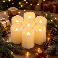Bougie sans flamme à LED simulée faite à la main, flamme vacillante 3D, alimentée par piles, bougie pilier pour les fêtes, les mariages, Halloween