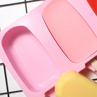 Mignon 4 Trous DIY Moule À Glaçons De Qualité Alimentaire Silicone Facile À Dégager Ménage Grand Ovale Crème Glacée Popsicle Moule