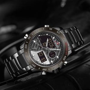 NAVIFORCE 9171 Montres de luxe pour hommes fabriquées en Chine, montres numériques sportives avec bracelet en acier inoxydable - Product Image 5