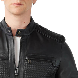 Chaqueta de cuero genuino para hombre con diseño y logotipo personalizados a la venta. Último diseño, chaqueta de cuero genuino de vaca totalmente personalizada. - Product Image 6