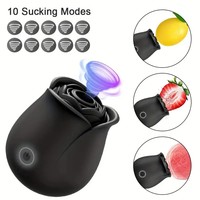 Großhandel YEQU Roter Rosen-Vibrator Saugender Nippel- und Klitoris-Stimulator G-Punkt Medizinisches Silikon USB-Aufladbar 100% Wasserdicht 10