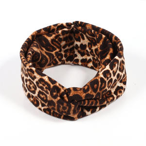Casual Leopard Print <b>Headbands</b> for Kids Wide Elastic Makeup Bath Bandanas Polyester Material - Product Image 5