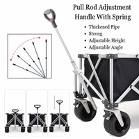 Chariot pliable à quatre roues en acier OEM pour le camping et le stockage en extérieur