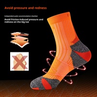 Chaussettes de course rembourrées pour hommes et femmes, soutien de la cheville en forme de X, respirantes, absorbant les chocs, antidérapantes, chaussettes de sport athlétiques