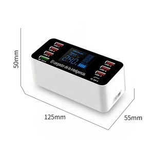 Più recente <span class=keywords><strong>Multi</strong></span> porta 8 USB stazione di ricarica 8 porta schermo LCD <span class=keywords><strong>Display</strong></span> USB casa caricabatterie PD QC3.0 veloce ricarica da scrivania adattatore caricabatterie - Product Image 3