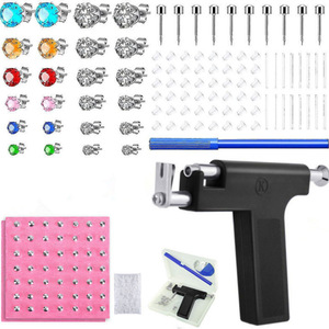 Ensemble de clous d'oreille punk en zircon coloré Gaby, clous d'oreille, pistolet de perçage, outil de perçage corporel pour oreilles, nez, <span class=keywords><strong>nombril</strong></span> - Product Image 2