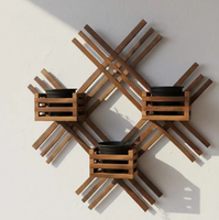 Jardim Vertical Modular Horta Wall Planter - Jardinière murale suspendue en bois pour plantes d'intérieur, décoration de salon, décoration de chambre pour adolescents