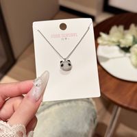 Collier Panda en Gros avec Zircon Scintillant, Chaîne de Clavicule en Forme de Chiffre, Perle Polyvalente, Style Mignon