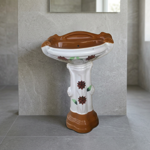 Lavabo sur pied en céramique décoratif de luxe moderne, évier de salle de bain, articles sanitaires Sterling - Product Image 3