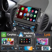 Autoradio 1 Din CarPlay, autoradio stéréo, écran tactile rétractable 7 pouces, autoradio Bluetooth, FM, entrée auxiliaire, prise USB, prise en charge de la caméra AHD
