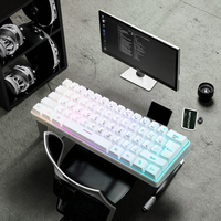 Clavier de jeu mécanique compact à 60 %, rétroéclairage RGB, 61 touches, filaire USB, Plug & Play, inclinaison ergonomique réglable, clavier pour PC Gamer