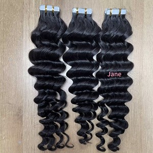 Extensiones de Cabello Humano con Cinta Adhesiva Invisible, Cabello Virgen Birmano Italiano <span class=keywords><strong>Rizado</strong></span> con Cutícula Alineada, Liso Kinky - Product Image 4