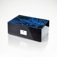 Boîte de rangement pour bijoux en bois faite à la main avec motif de constellation personnalisé, finition mate, boîte de rangement de luxe pour montres, boîte à double porte avec serrure