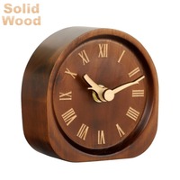 Horloge créative en bois massif, silencieuse, pour la maison, le bureau, la table, le bureau