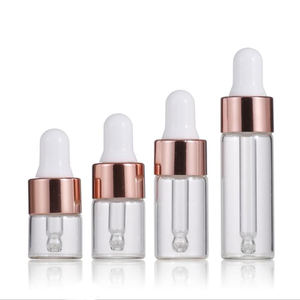 ขวดหยดน้ำหอมขนาด1มิลลิลิตร2มิลลิลิตร3มิลลิลิตร5มิลลิลิตร,ขวดหยดแก้วขนาดเล็กใสปิเปตต์โรสโกลด์ฝาปิเปตขวดแก้วกลม - Product Image 1