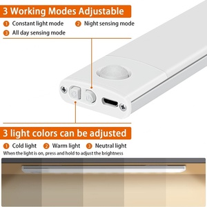 Paquete de 2 Luces con Sensor de Movimiento para Debajo del Gabinete, 40 LED, Recargables por USB, Funcionan con Batería, Luz LED para Armario, Inalámbricas, Magnéticas, Regulables - Product Image 5