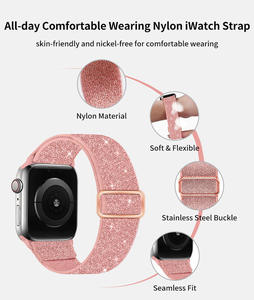 สายนาฬิกาไนลอนสุดหรูสำหรับ IWatch 123456789 ultra SE 42 44 38 45 49 มม. สายนาฬิกาไนลอนยืดหยุ่น - Product Image 2