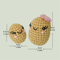 Kit de crochet DIY : Famille de pommes de terre en crochet mignonnes et habillées, idéal pour débutants, avec fil tubulaire en peluche, pour la décoration intérieure et comme cadeau.