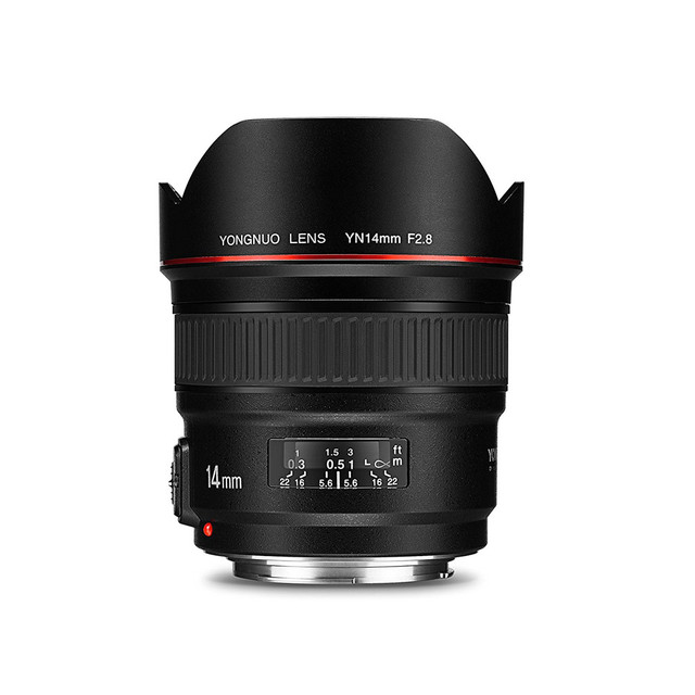 YONGNUO 14MM F2.8 Ultra-wide Angle Prime Lens YN14mm Auto Focus Lens for Canon 5D Mark IV 700D 80D T3i M10 60d T6i 60d 1200D