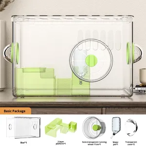 Gabbia in Plastica per Criceti, Alta Trasparenza, Portatile, Ruota Silenziosa, Ampio Spazio, Prodotti Moderni per Animali Domestici - Product Image 5