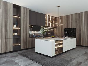 Ensemble de meubles de cuisine blancs modernes personnalisables avec conception gratuite, comprenant évier et îlot, directement de l'usine chinoise - Product Image 2