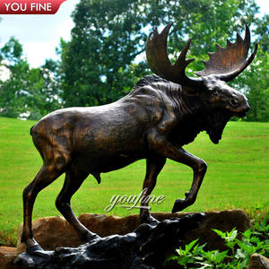 Grande décoration extérieure en laiton cuivre métal animaux <span class=keywords><strong>Bronze</strong></span> orignal Statue <span class=keywords><strong>Sculpture</strong></span> - Product Image 2