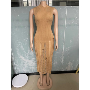 Maxi abito in maglia jerhalf casual chic modificato - Product Image 5