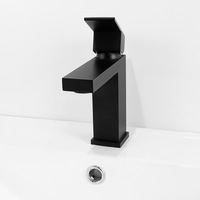 Keran Tapware Pegangan Tunggal Kuningan Deck Mounted Black Basin Mixer Tap dengan Watermark