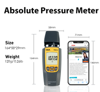 VA8070 Digital Absolute Pressure Meter HVAC Air Gas Pressure Altitude Differential Pressure Gauge Manometer OEM Customizable