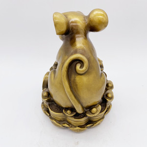 Regalo di compleanno all'ingrosso feng shui zodiaco rame bronzo ottone ratto statua per buona fortuna - Product Image 5
