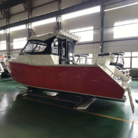 Yacht de pêche en aluminium Gospel Manufacture de 7,5 m/25 pieds avec cabine entièrement fermée et moteur