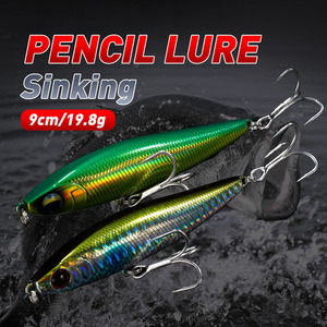 Leurre crayon coulant TRY&V pour lancer à longue distance, 9 cm, 198 g, leurre dur artificiel, hameçons en plastique, utilisation en eau douce et en eau salée - Product Image 5