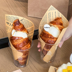 Logo personalizzato stampato a prova di olio resistente al forno cibo carta da imballaggio vergine pasta di legno carta da forno per Croissant <span class=keywords><strong>gelato</strong></span> - Product Image 3