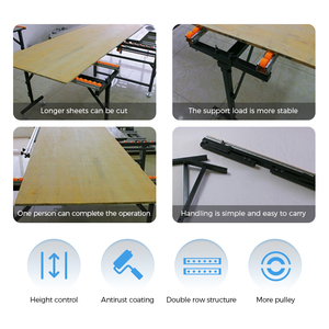Cadre de convoyeur à rouleaux en caoutchouc à double rangée <span class=keywords><strong>Support</strong></span> de <span class=keywords><strong>scie</strong></span> à table coulissante en acier inoxydable - Product Image 2
