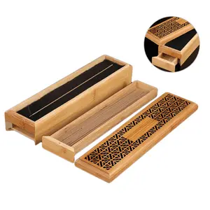 Çift katmanlı bambu tütsü kutusu High-end tütsü tabut brülör tütsü tutucu brülör saklama kutusu