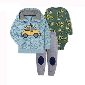Bas prix coton pantalon à manches longues <span class=keywords><strong>manteau</strong></span> barboteuses décontracté <span class=keywords><strong>hiver</strong></span> 3 pièces en gros bébé vêtements - Product Image 1