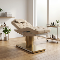Ensemble de lit de beauté électrique moderne et élégant, base métallique de luxe, table de massage pour salon de beauté, spa, soins du visage, chaise réglable pour usage domestique et extensions de cils