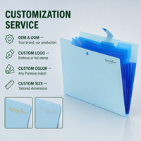 Cartella Portadocumenti Espandibile A4 Personalizzabile con Logo, 5 Tasche, Chiusura a Bottone, Organizzatore a Fisarmonica con Schede Indice per Archiviazione Ufficio