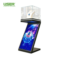 Indoor GOB LED Showcase-Bildschirm Z-Form 16:9 LED Digitale Beschilderung Werbung Einzelhandelsgeschäft Bewegliche Anzeigetafel